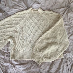 Free people cream cable knit sweater